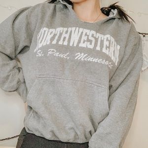 a gray sweatshirt from northwestern